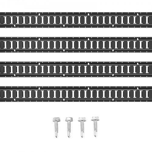 VEVOR E-Track-Schienen-Set, 1,52 m lange, 4er-Pack, Tragfähigkeit bis zu 914 kg, robust mit Schrauben für Garagen, Lieferwagen, HSFMTCEXXJGD2591IV0