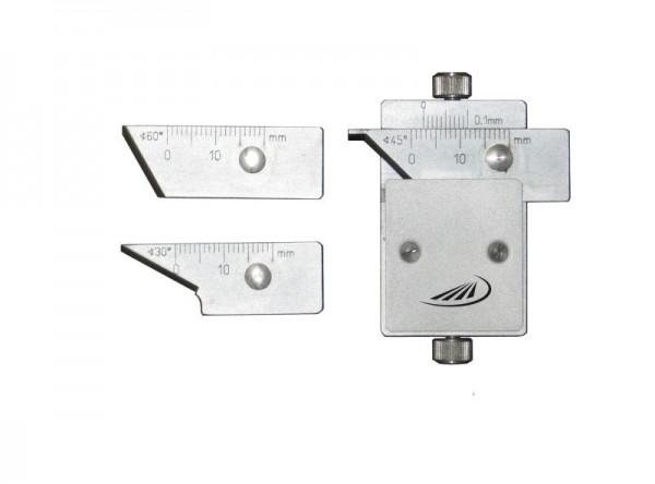 HELIOS PREISSER Fasenmessgerät, mit auswechselbarer Messschiene, für 30°, 45°, 60°, 597301