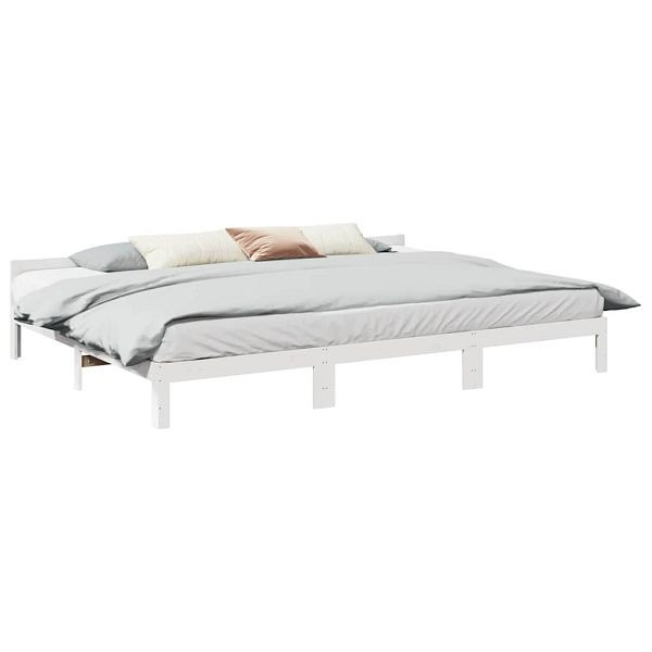 vidaXL Familienbett ohne Matratze Weiß 240x200 cm Massivholz Kiefer, 3324572