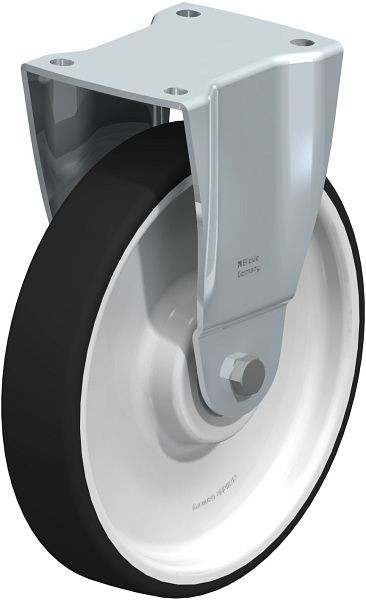 Blickle BH-POTH 250K Stahlblech-Bockrolle, Schwerlast-Ausführung, mit Anschraubplatte, Thermoplastisches Polyurethan, Grau, 754070