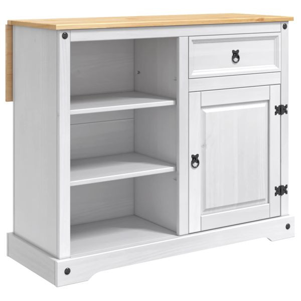 vidaXL Küchentrolley 2-teilig Weiß und Honigwachs 112 x 70 x 91,5 cm, 3425387
