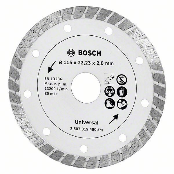 Bosch Diamanttrennscheibe Turbo, Durchmesser: 115 mm, VE: 5 Stück, 2607019480