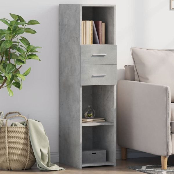 vidaXL Highboard Betongrau 30x42,5x124 cm Holzwerkstoff, 846155