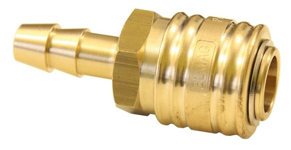 ELMAG Kupplung mit Schlauchtülle,9 mm, Messing, 42318, 9004853423185