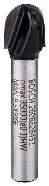 Bosch Hohlkehlfräser, 6 mm, R1 4,7 mm, D 9,5 mm, L 9,2 mm, G 40 mm, 2608628451