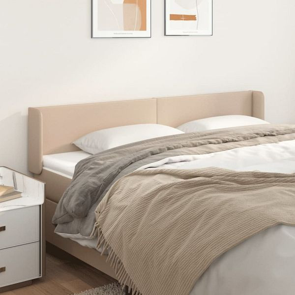 vidaXL Kopfteil mit Ohren Cappuccino-Braun 203x16x78/88 cm Kunstleder, 3118601