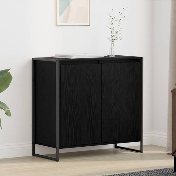 vidaXL Seitenschrank Schwarz Eichen-Optik 79 x 36 x 75 cm, 886600