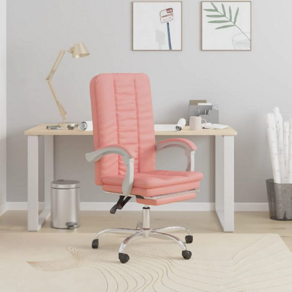 vidaXL Bürostuhl mit Liegefunktion Rosa Kunstleder, 349721