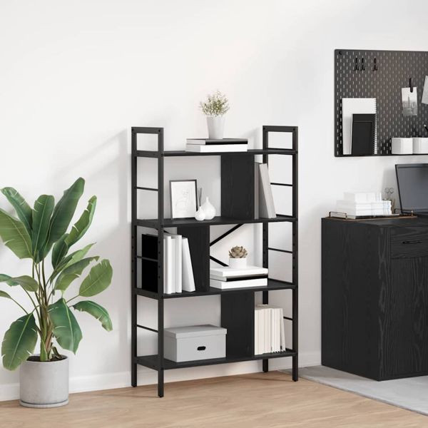vidaXL Bücherregal Schwarz Eichen-Optik 75 x 30 x 123,5 cm, 883964
