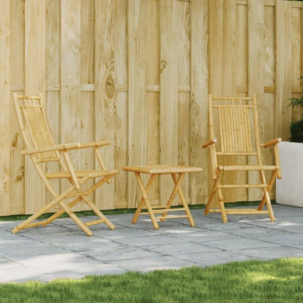 vidaXL 3-teilig Bistro-Set Bambus, Material: Bambus, naturbelassen, 3278523