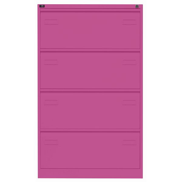 Bisley LIGHT Hängeregistraturschrank LIGHT, doppelbahnig, 4 HR-Schubladen, 681 fuchsia, CDF4681