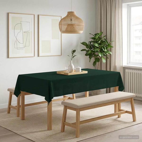 vidaXL Tischdecke 5 stk. Rechteckig Dunkelgrün 140 x 260 cm Polyester, 42040242