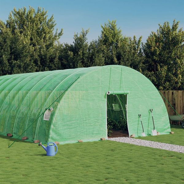vidaXL Gewächshaus mit Stahlrahmen Grün 60 m² 10x6x2,85 m, 3188108