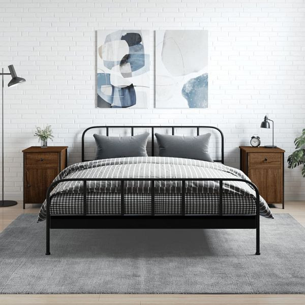 vidaXL Nachttische 2 Stück Braun Eichen-Optik 40x42x60 cm Holzwerkstoff, 825912