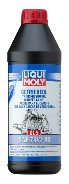 LIQUI MOLY Getriebeöl (GL5) 75W-80, Dose Kunststoff, VE: 1 Liter, 3658