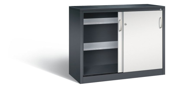 C+P Schiebetürenschrank Acurado, H1000xB1200xT500mm, Farbe: Schwarzgrau / Lichtgrau, Bügelgriff, 2056-09 S10093