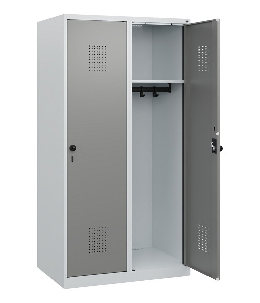 C+P Spind Evolo PLUS, 2 Abteile, 1530x800x500mm, 7035/0004, Drehriegel, 0490005-22 S10014