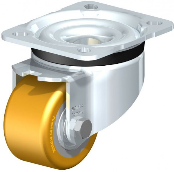 Blickle LK-VSTH 65K Stahlblech-Kompakt-Lenkrolle mit Anschraubplatte, Blickle Extrathane®, Hellbraun, 754880