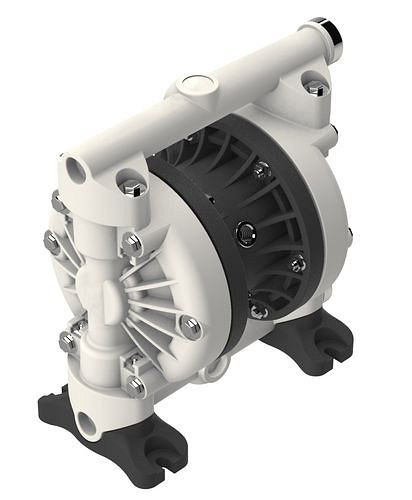DENIOS Druckluft-Doppelmembranpumpe, 1/2'', aus PP / NBR, 287066