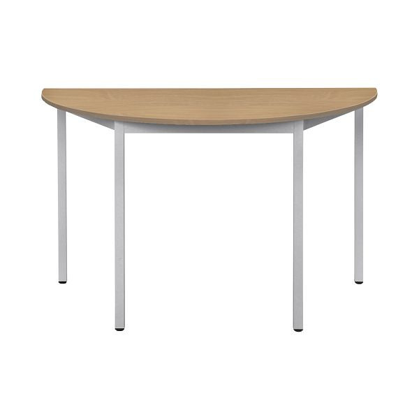 Bisley Mehrzwecktisch, Halbrund, Breite 1200 mm, Tiefe 600 mm, 19mm Tischstärke, 300 aluminium x BC buche, MTH1206BC300
