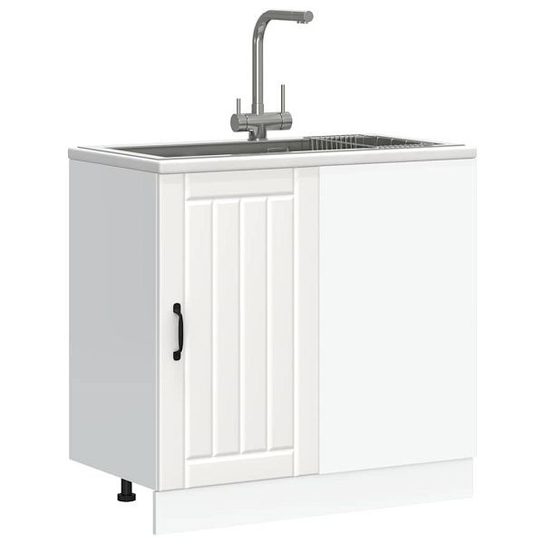 vidaXL Spülenunterschrank Lucca Weiß Holzwerkstoff, 854308