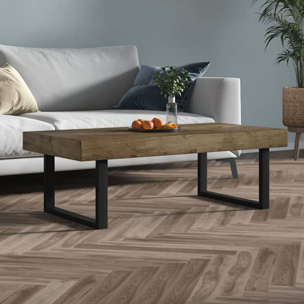 vidaXL Couchtisch Dunkelbraun und Schwarz 120x60x40 cm MDF und Eisen, 286103