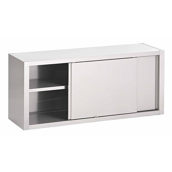 Gastro-Inox Edelstahl AISI 430 Wandschrank mit doppelwandigen Schiebetüren 1200x400x600mm, mit verstellbarem Regal, 303.102