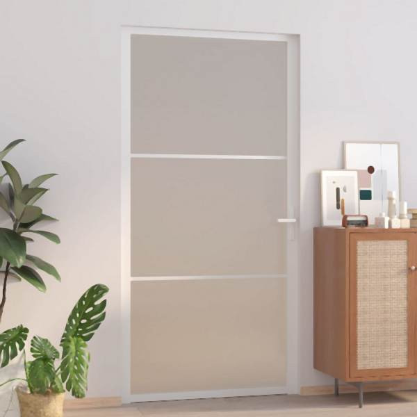 vidaXL Innentür 102,5x201,5 cm Weiß Mattglas und Aluminium, 350579