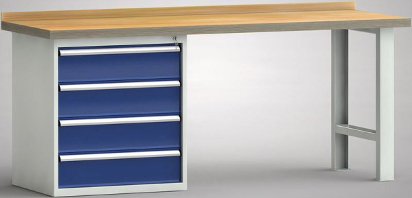 KLW Standard-Werkbank - 2000 x 700 x 840 mm L x T x H, links 2x175EA, WS523N-2000M40-E0804
