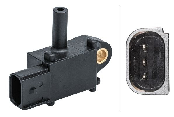 HELLA Sensor, Abgasdruck, 3-polig, geschraubt, 6PP 009 409-541