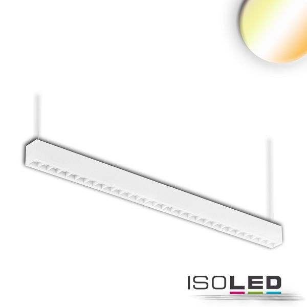 ISOLED LED Aufbau/Hängeleuchte Linear Raster 40W, anreihbar, weiß, ColorSwitch 3000/3500/4000K, 114061