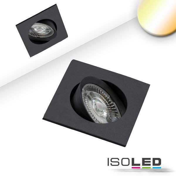 ISOLED LED Einbauleuchte Sunset Slim68 schwarz, eckig, 9W, 1800-2800K, Dimm-to-warm, 114973
