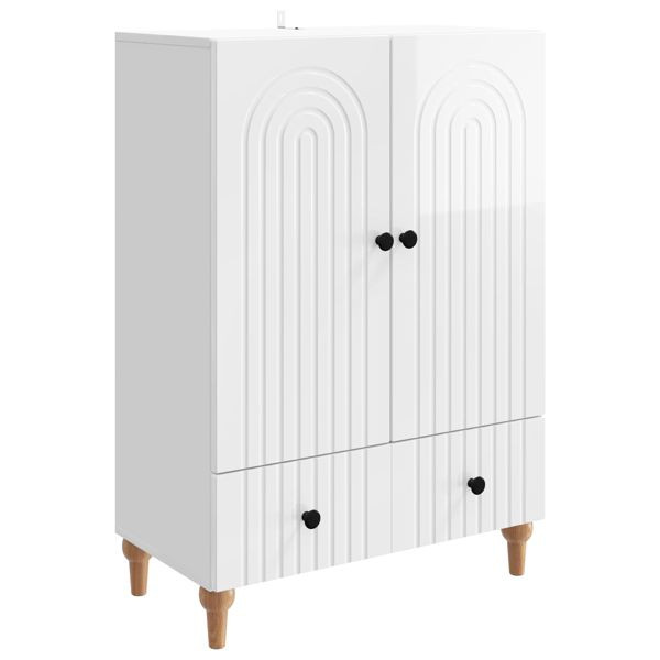 vidaXL Sideboard Hochglanz Weiß 66 x 34,5 x 95 cm Holzwerkstoff, 894209
