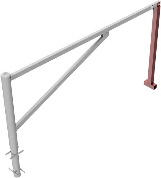 Schake Drehschranke, zum Einbetonieren, feuerverzinkt, lichte Weite: 2500 mm, mit Dreikantverschluss, 413_250F