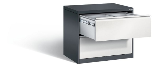 C+P Hängeregistraturschrank Acurado, H733xB787xT590mm, Farbe: Schwarzgrau / Lichtgrau, Griffleiste, 12912-312 S10047