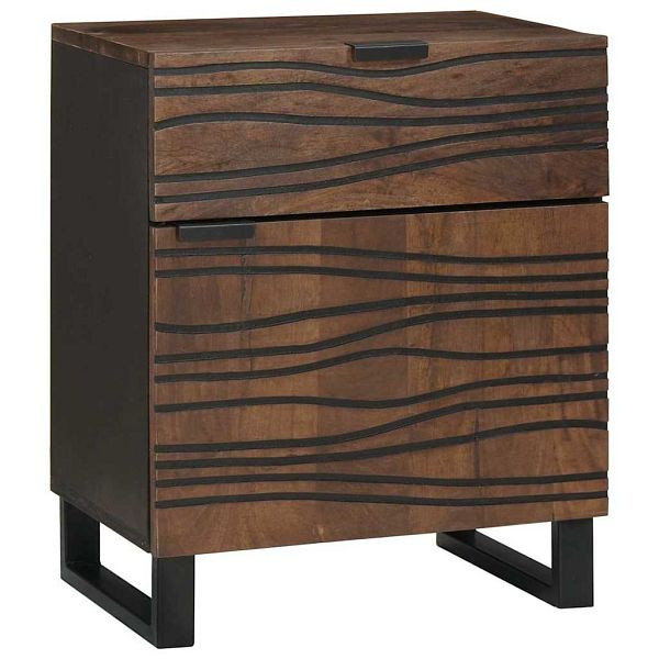 vidaXL Nachttisch Walnuss 50 x 33 x 60 cm massives Mangoholz, 4018016