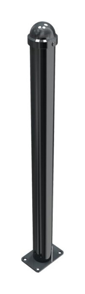 Schake Absperr-Stilpfosten Serie 477B Ø 76 mm, ortsfest, für Dübel Befestigung mit Bodenplatte 100 x 150 mm, ohne Verschluss, ohne Öse, 477PB