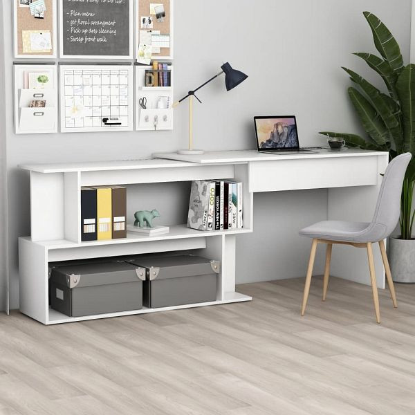 vidaXL Eckschreibtisch Weiß 200x50x76 cm Holzwerkstoff, 801098