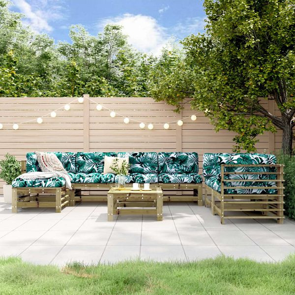 vidaXL 8-teilig Garten-Lounge-Set Kiefernholz Imprägniert, 3186584