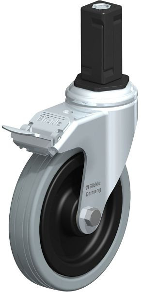 Blickle LKRA-VPA 125K-11-FI-EV14 Apparate-Lenkrolle mit Expander & Feststeller, Vollgummi, Grau, 848296