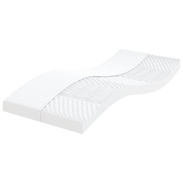 vidaXL Schaumstoffmatratze Weiß 100x200 cm 7-Zonen Härtegrad 20 ILD, 356353