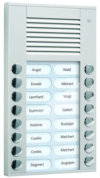 TCS Audio Außenstation Serie PES 16 Klingeltasten (rechts-/ linksbündig), AP silber, PES16-EN/04