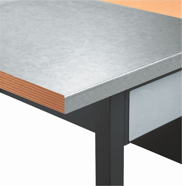 Kraftwerk Stahlblechabdeckung 1500 mm für Werkbankplatte 40 mm, 250 kg Belastbarkeit, 135.152.001
