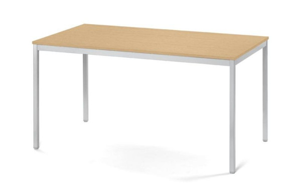 Deskin Konferenztisch MULTI MODUL, Platte Buche, Gestell Alusilber RAL 9006, B 1400 x T 800 x H 728 mm, 359526