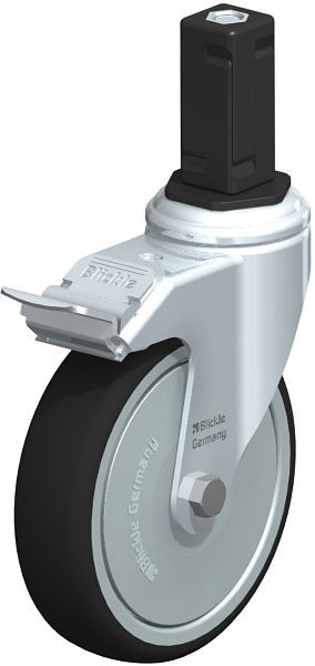 Blickle LKRA-PATH 126K-11-FI-FK-EV14 Apparate-Lenkrolle mit Expander & Feststeller, Thermoplastisches Polyurethan, Grau, 848893