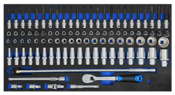 SW-Stahl Werkstattwagensortiment, Steckschlüssel 1/2“, mit Ratsche, 95-teilig, Z3011-12