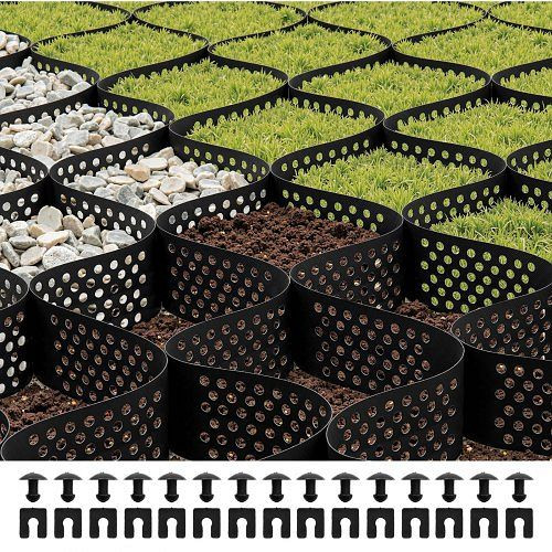 VEVOR Kiesgitter 100 mm, 5200x2700 mm Rasengitter, HDPE Wabengitter, Geogitter für Einfahrten, Garten, Terrasse, Gehwege, JDWG4INCH17994HKK001V0