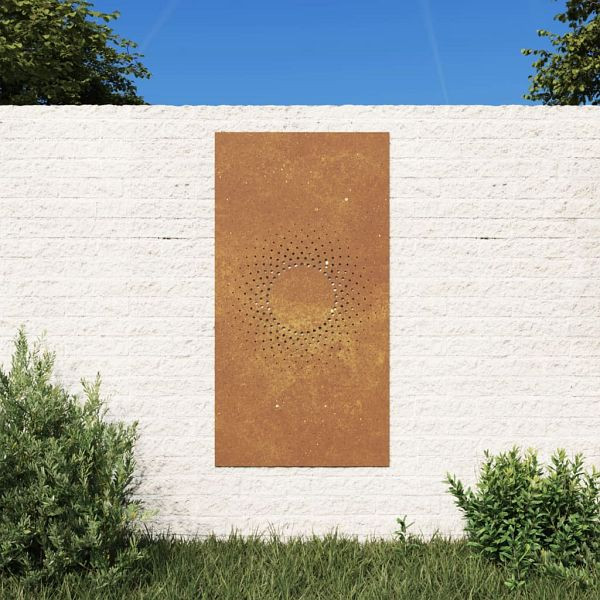 vidaXL Garten-Wanddeko 105x55 cm Cortenstahl Sonne-Design, 824490