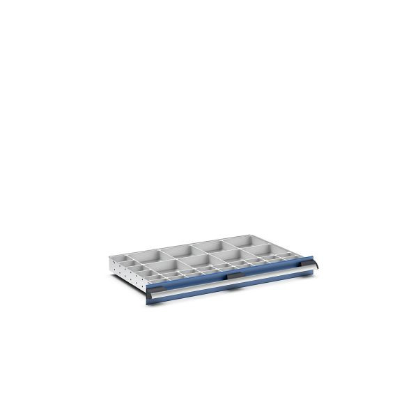 bott cubio Sortiment mit 30 Boxen, BxTxH: 800x525x50mm, Kunststoff / RAL 7035, 43020803