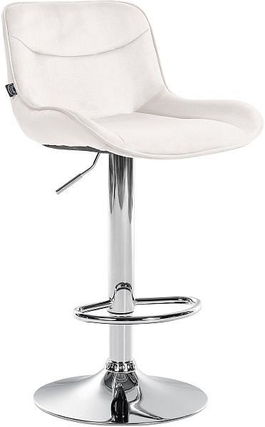 CLP Barhocker Vonore Samt chrom, creme, 323558, 4255716309725